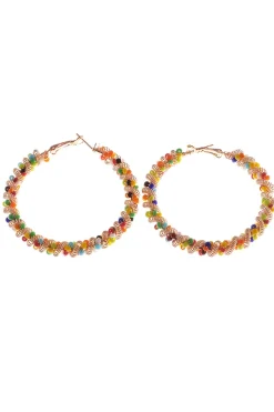 Brincos coloridos loop boho estilo