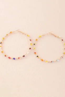 Brincos coloridos loop boho estilo