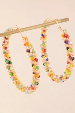 Brincos coloridos loop boho estilo