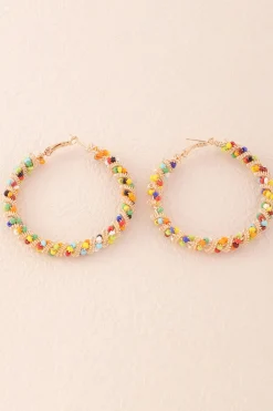 Brincos coloridos loop boho estilo
