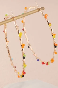 Brincos coloridos loop boho estilo