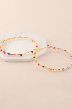 Brincos coloridos loop boho estilo