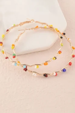 Brincos coloridos loop boho estilo