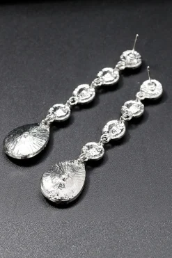 Brincos de casamento de cristal claro branco nupcial