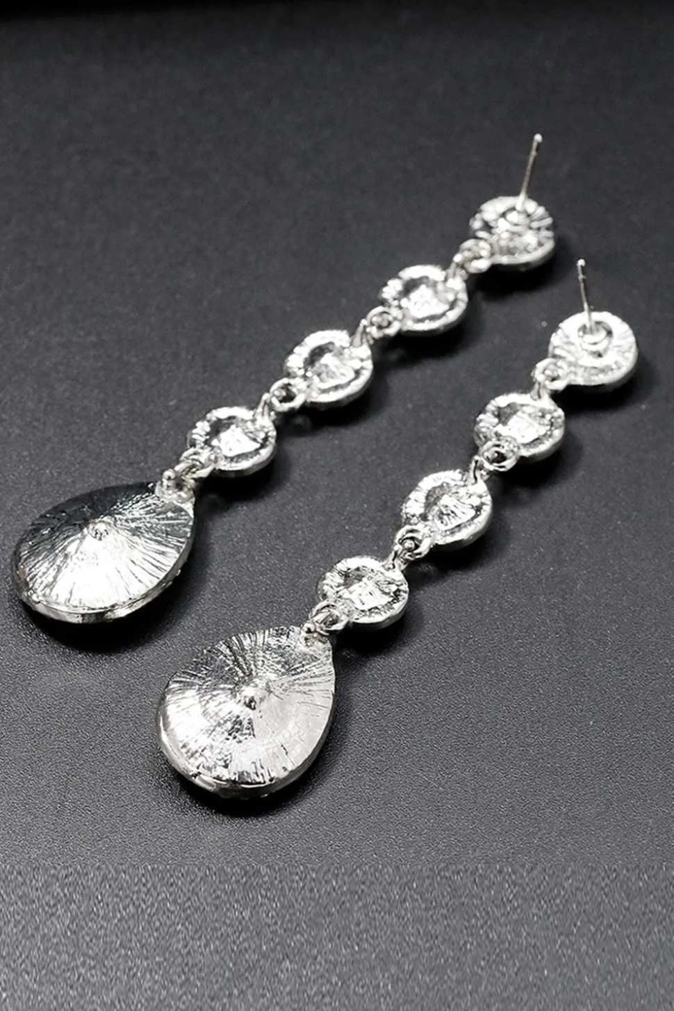 Brincos de casamento de cristal claro branco nupcial