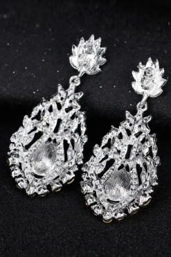 Brincos de casamento nupcial de cristal branco