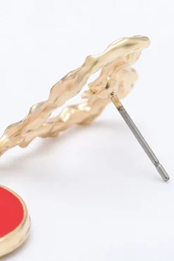 Brincos de coração vermelho
