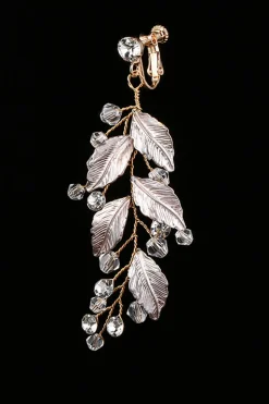 Brincos de gota de folhas douradas