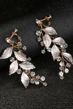 Brincos de gota de folhas douradas