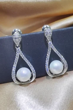 Brincos de gota de água de pérola