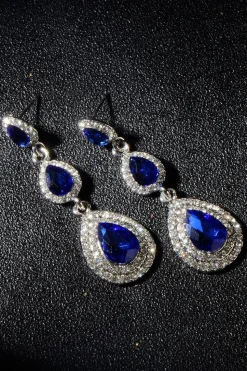 Brincos de strass verde escuro