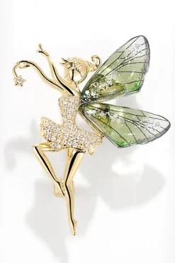 Broche de anjo de asas transparentes