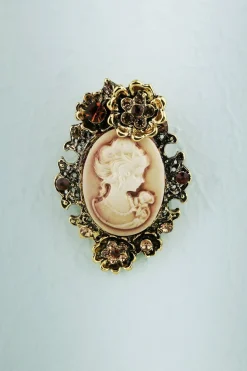 Broche de beleza de strass