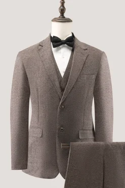 Brown Notched Lapel 3 Piece Single Breasted Men's Prom Suits