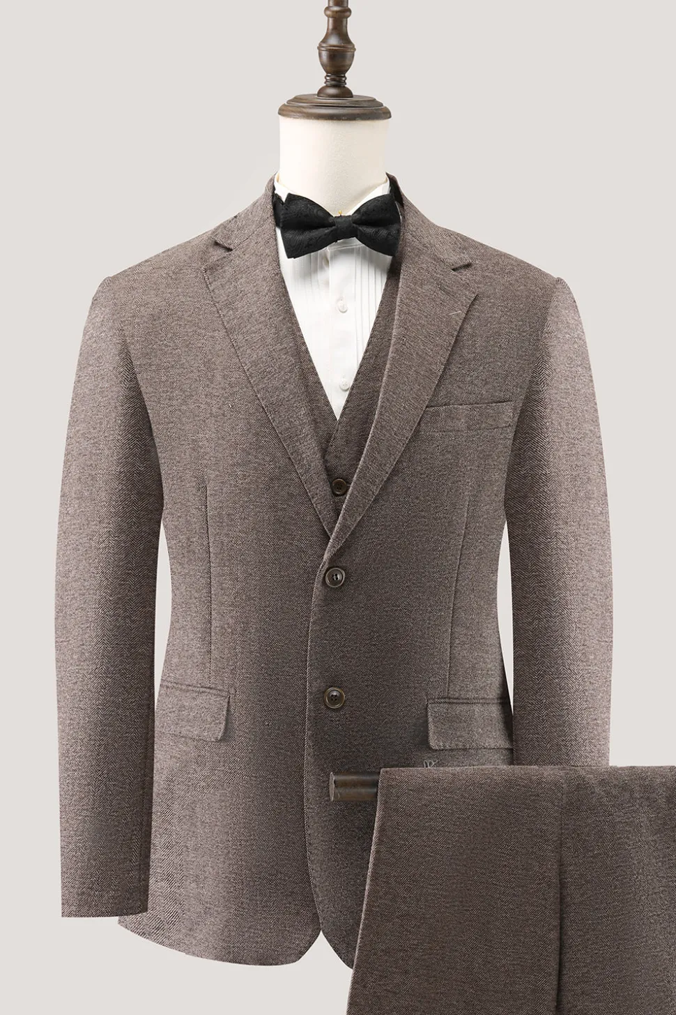 Brown Notched Lapel 3 Piece Single Breasted Men's Prom Suits