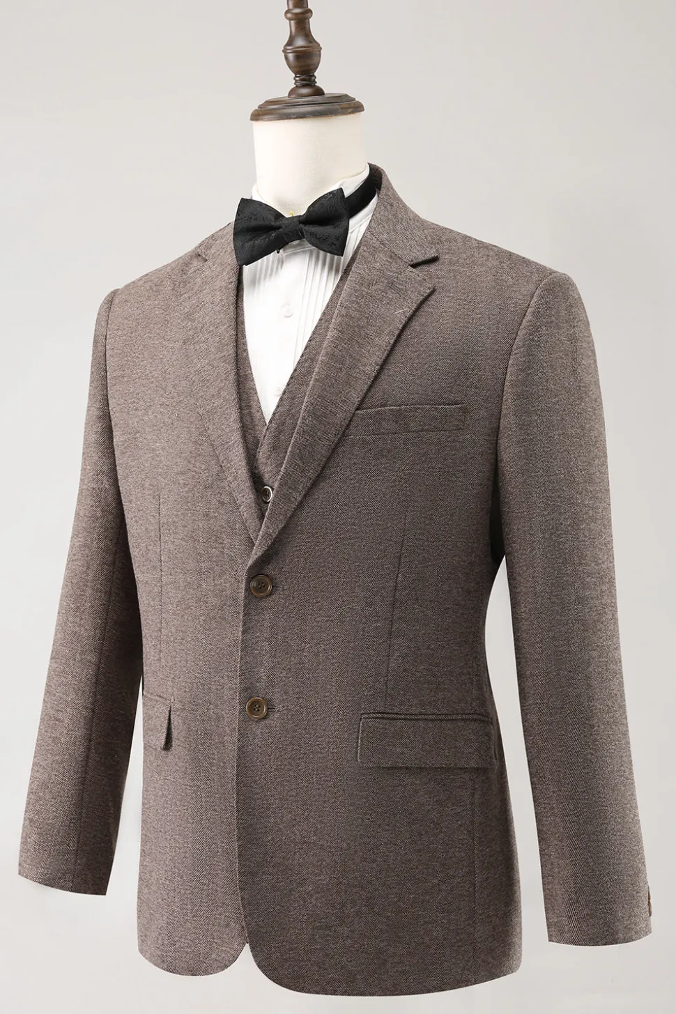 Brown Notched Lapel 3 Piece Single Breasted Men's Prom Suits