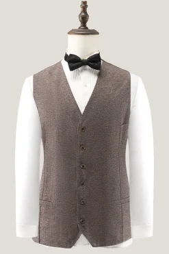 Brown Notched Lapel 3 Piece Single Breasted Men's Prom Suits