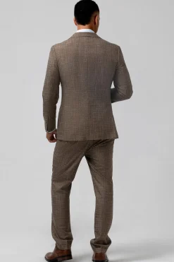 Brown Peak Lapel 3 Peça Single Breasted Homens Prom Ternos