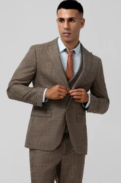Brown Peak Lapel 3 Peça Single Breasted Homens Prom Ternos