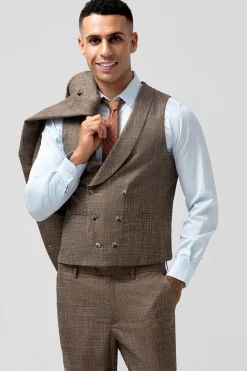 Brown Peak Lapel 3 Peça Single Breasted Homens Prom Ternos