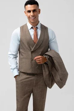 Brown Peak Lapel 3 Peça Single Breasted Homens Prom Ternos