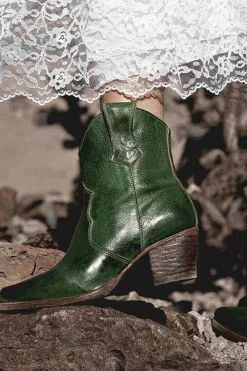 Brown PU Couro Chunky Steels Boho Botas