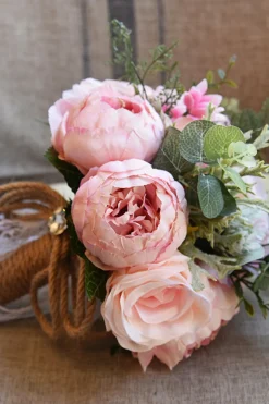 Buquê de casamento artificial rosa