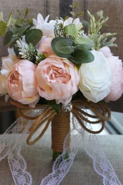 Buquê de casamento artificial rosa