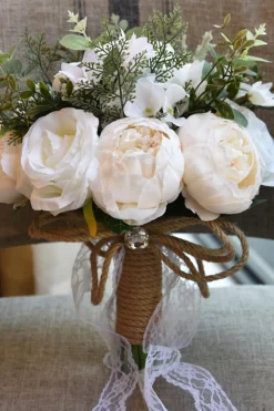 Buquê de casamento artificial rosa