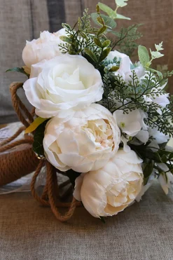 Buquê de casamento artificial rosa