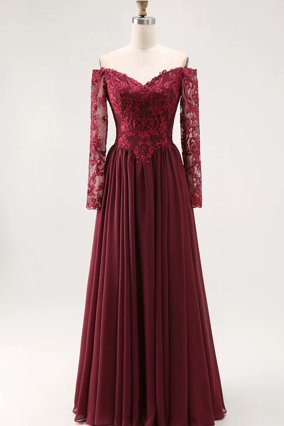 Cabernet Uma Linha Strapless Mãe do Vestido de Noiva com Renda