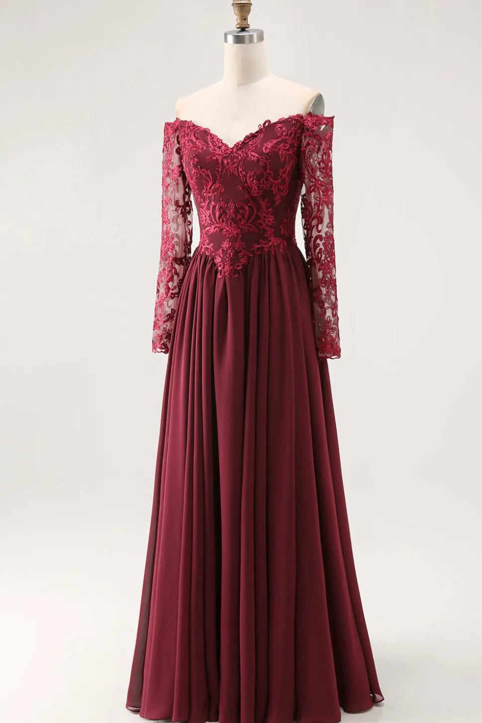Cabernet Uma Linha Strapless Mãe do Vestido de Noiva com Renda