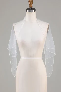 Cabo de tule preto dos anos 1920 com pérolas