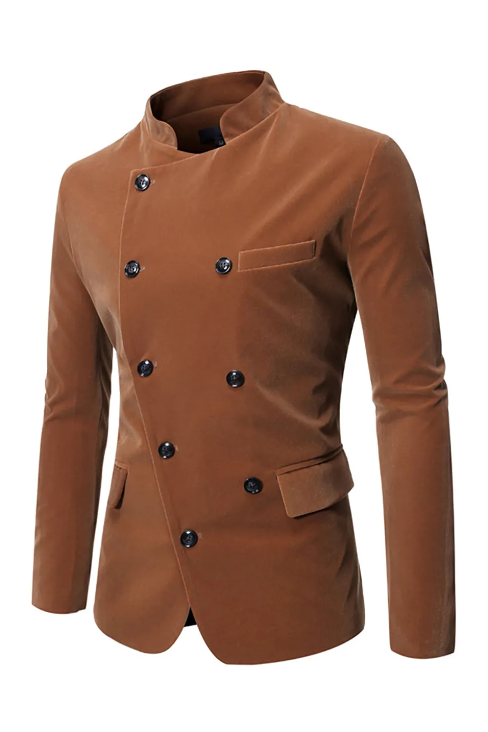 Café duplo peito blazer masculino