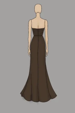 Café Jersey Bainha Strapless Ruched Gala Dress