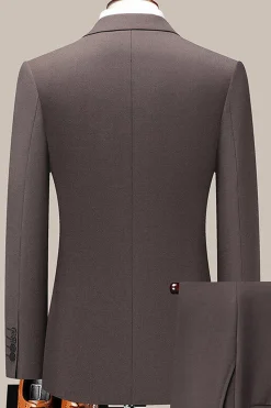 Café Notched Lapela Singel peito Slim Fit Terno