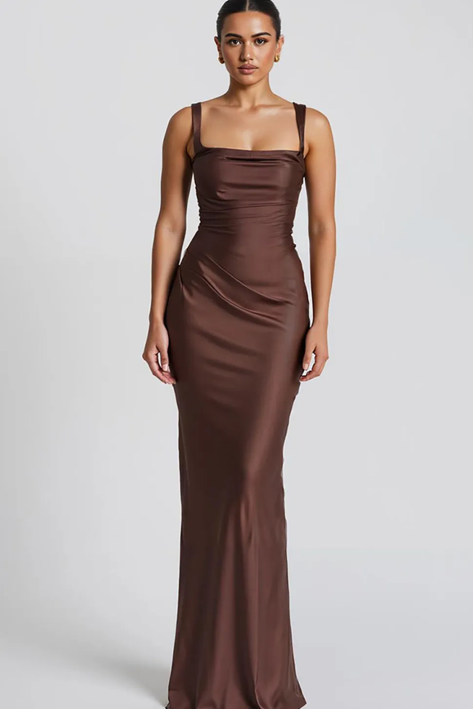 Café Sereia Esparguete Correias Maxi Vestido de Noite