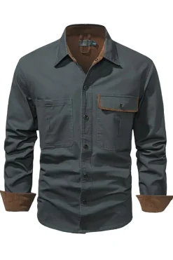 Camisa de Algodão Azul Marinha