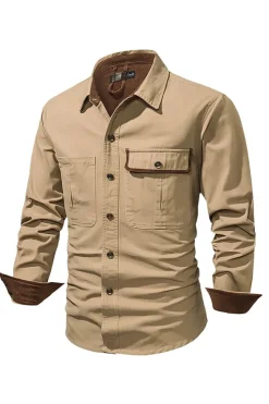 Camisa de Algodão Azul Marinha