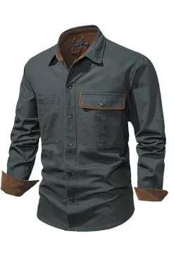 Camisa de Algodão Azul Marinha