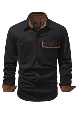 Camisa de Algodão Azul Marinha