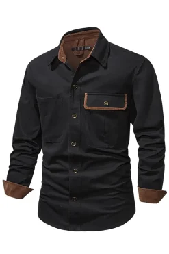 Camisa de Algodão Azul Marinha