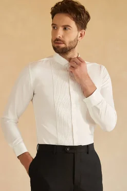 Camisa de terno branco manga comprida
