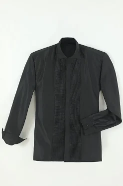 Camisa de terno manga comprida masculino preto