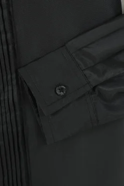Camisa de terno manga comprida masculino preto