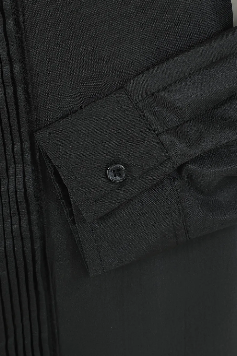 Camisa de terno manga comprida masculino preto