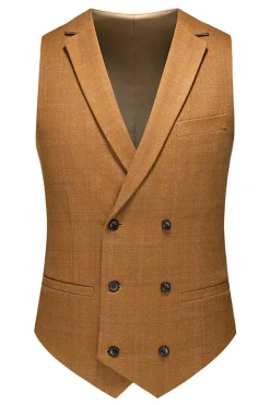 Caramelo Peaked Lapela 3 Peças Fatos de Baile de Formatura Masculino