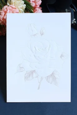 Cartões de convite simples de impressão de flores