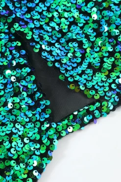 Casaco verde de blazer masculino de lantejoulas