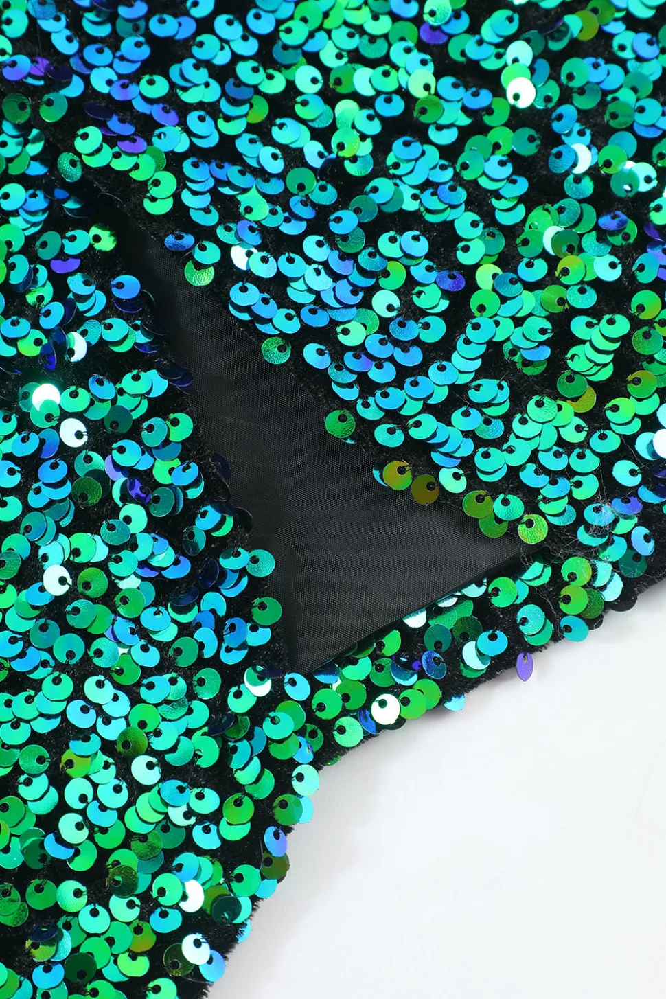 Casaco verde de blazer masculino de lantejoulas